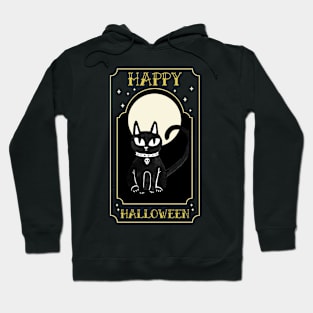 Happy Halloween Black Cat Design Hoodie